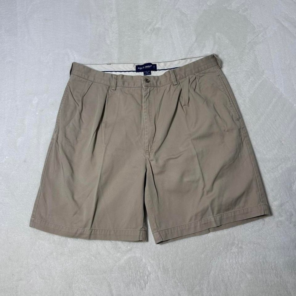 VINTAGE Polo Ralph Lauren  Shorts Khaki Chino Pleated Preppy Men's Size 40‎